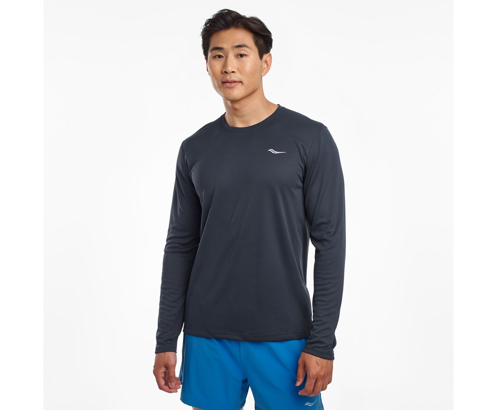 Camisas Saucony Stopwatch Long Sleeve Hombre Azules | México 634PJJQ